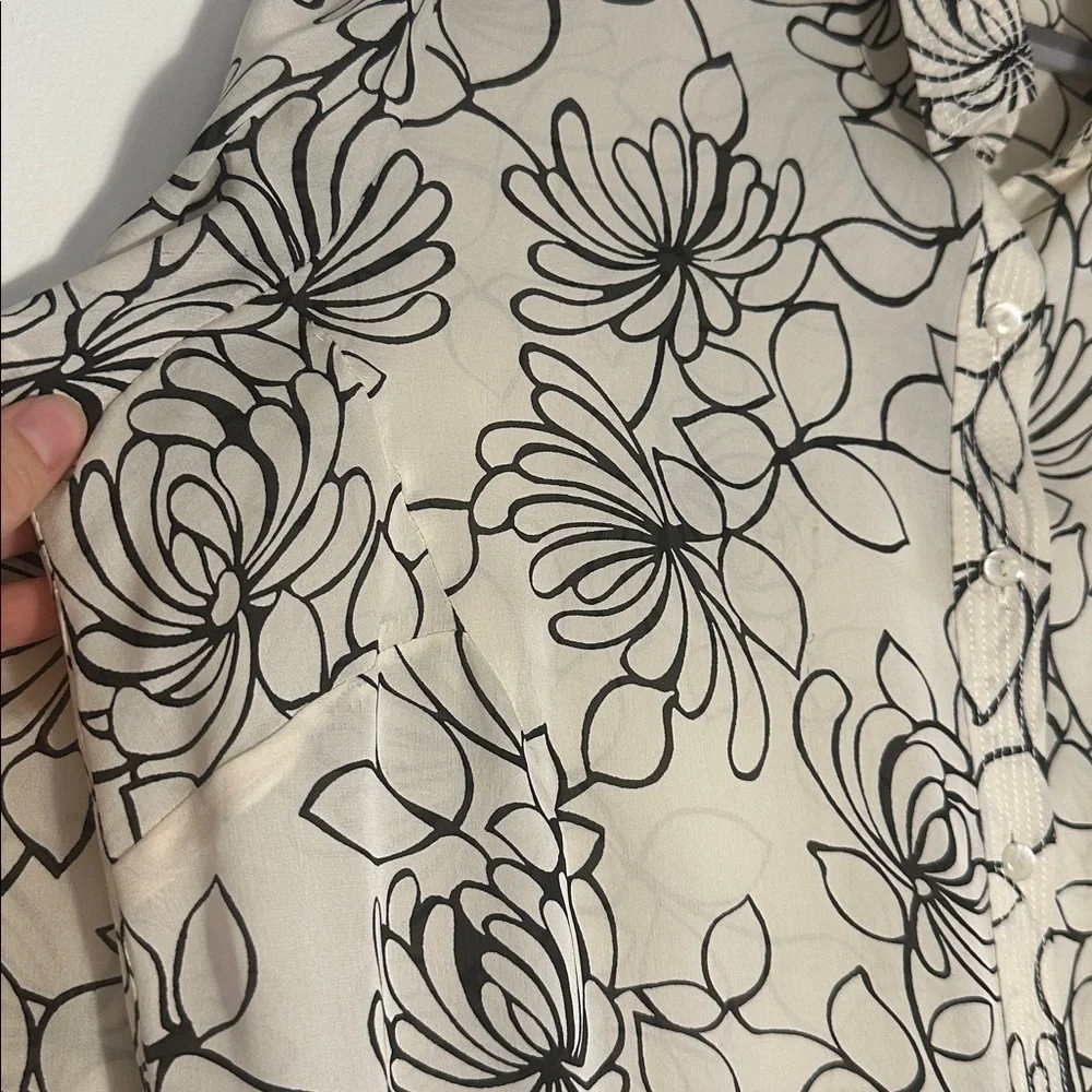 Sigrid Olsen Silk Floral Button Down Shirt - Picture 9 of 10